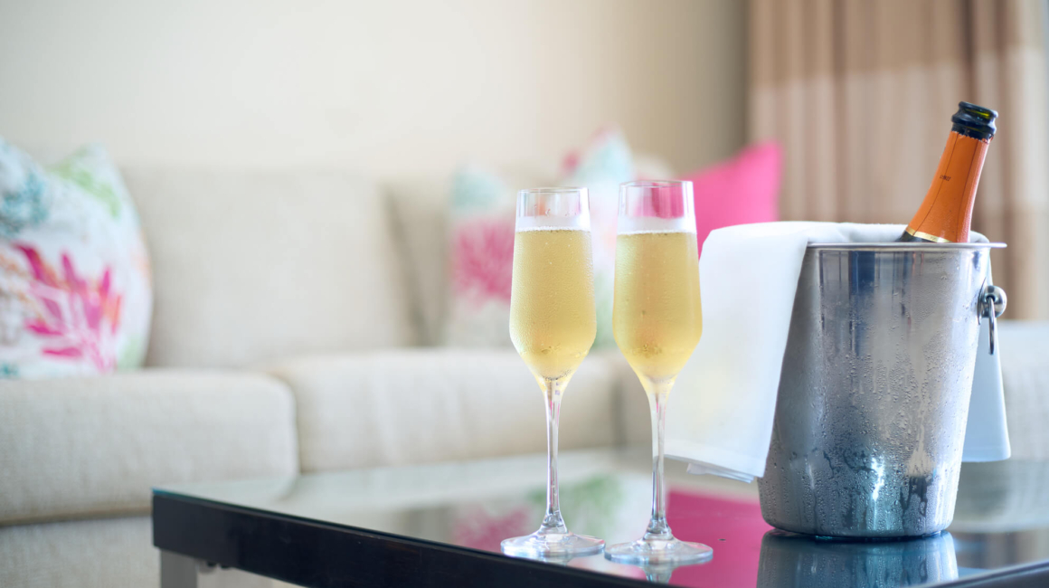 Landscape Champage in room – O2 Beach Club