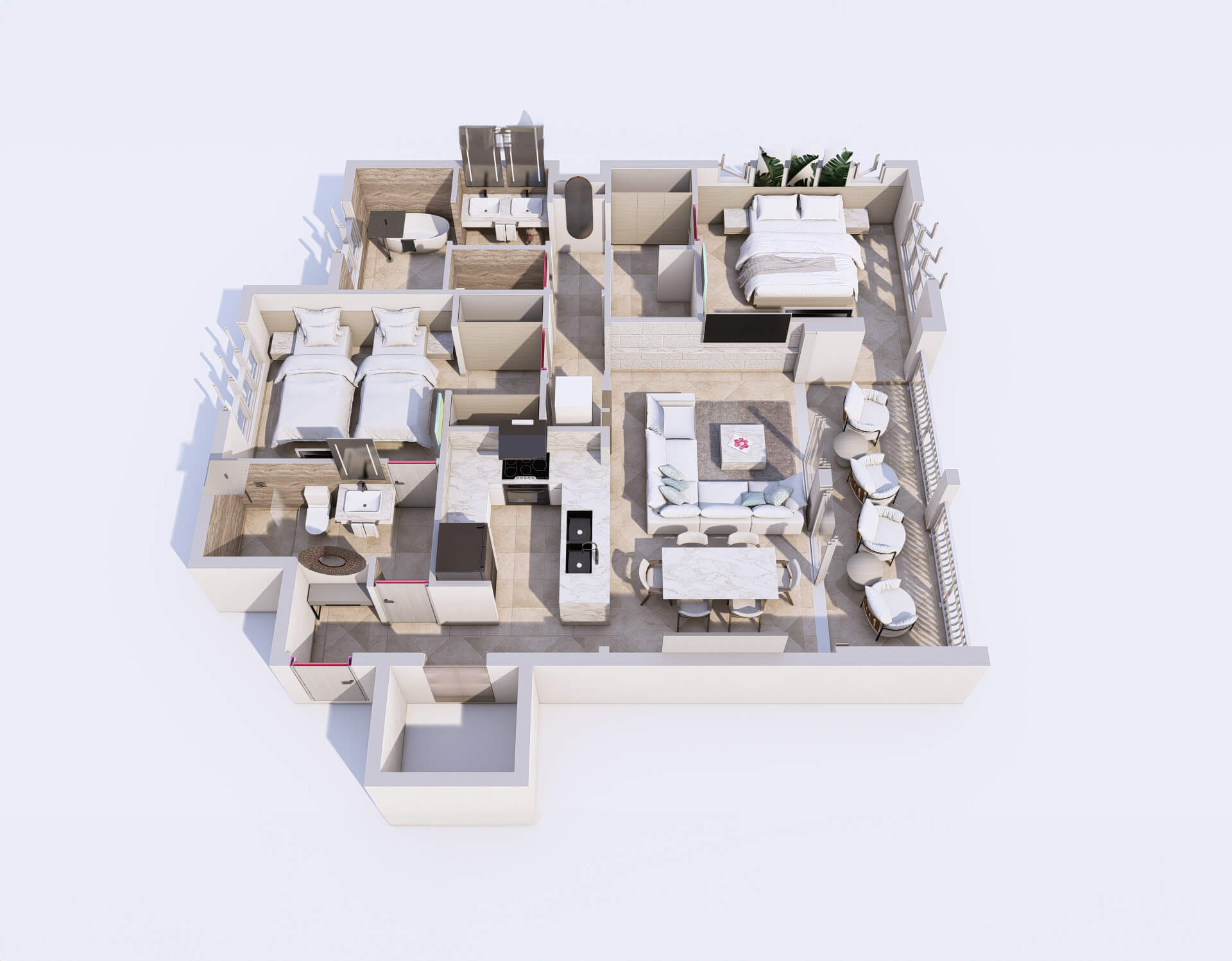 3D Floor Plan_2-Bed copy