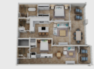 3D Floor Plan – Two Bedroom Lock-off