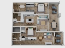 3D Floor Plan – Two Bedroom Lock-off