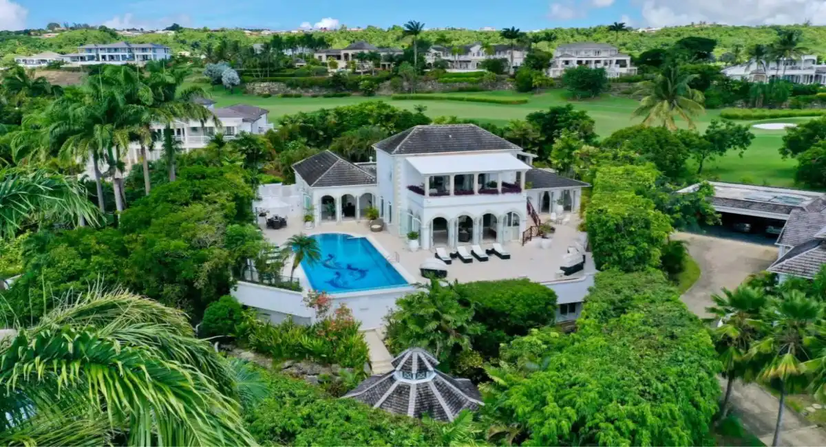 Aerial view of Mango Walk villa at Royal Westmoreland, St James, Barbados