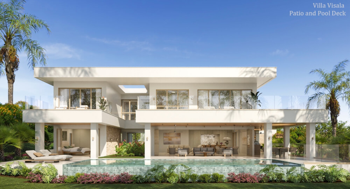 Modern beachfront villa with pool deck and open-plan terrace, St James, Barbados